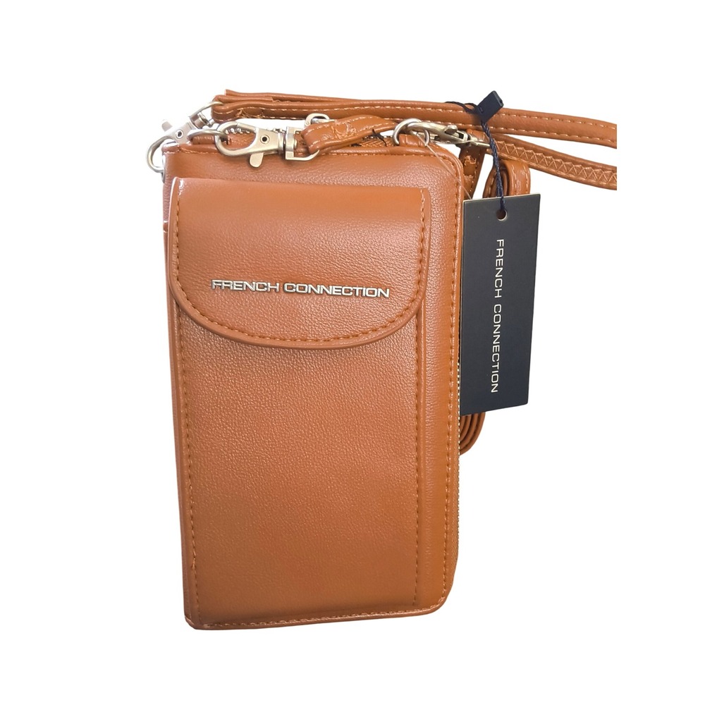 NWT French Connection Athena Phone Crossbody in Cognac